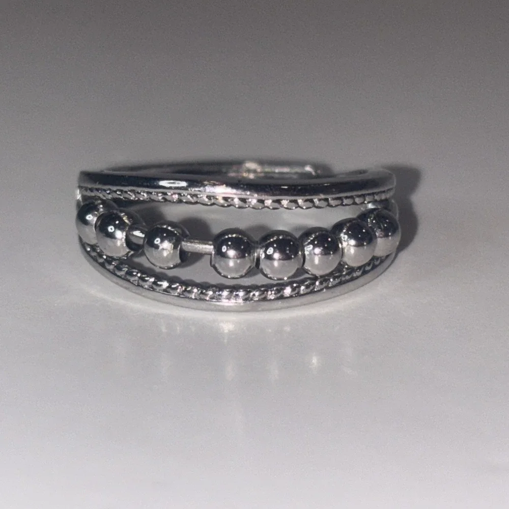 Silver Adjustable Triple Band Fidget Ring